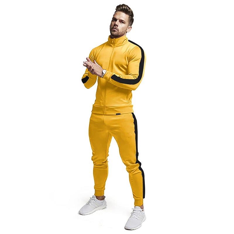 TEZO Men's Casual Active Tracksuits Full Zip Sports Jogging Suits Sets Athletic Running 2 Piece Sweatsuits with Zip Pockets(YLBK M) - Image 4