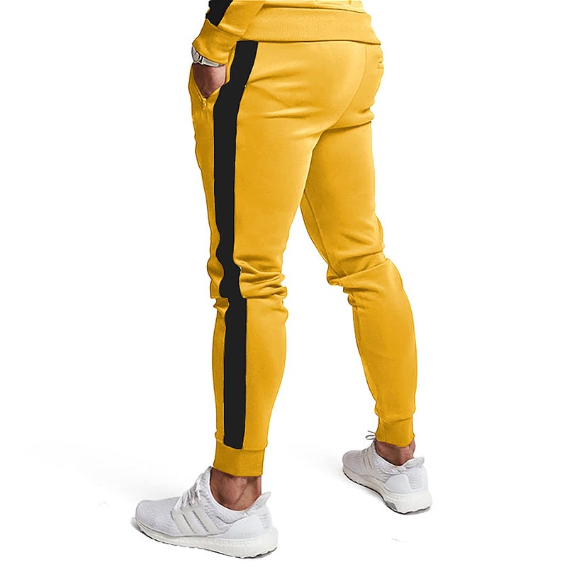 TEZO Men's Casual Active Tracksuits Full Zip Sports Jogging Suits Sets Athletic Running 2 Piece Sweatsuits with Zip Pockets(YLBK M) - Image 3