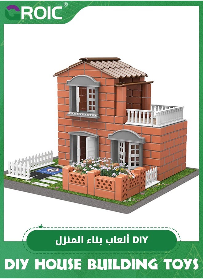 GROIC House Building Set for Kids, 241 Pcs Bricklayer DIY House Building Toys, STEM Building House Toy for Toddlers, Construction House Kit Creative Building Playset House Model  - Image 1