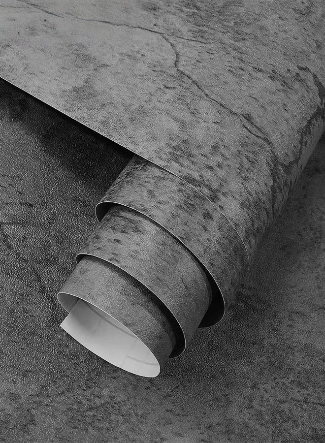 EETU Industrial Wallpaper,5Pcs 100×60CM 3D Gray WallPapers Tiles,DIY Self-Adhesive Industrial Wallpaper Gray,Wall Stickers,Imitation Cement Texture Sticker for Livingroom,Kitchen,Countertops Walls Drawers,Darkgrey - Image 1