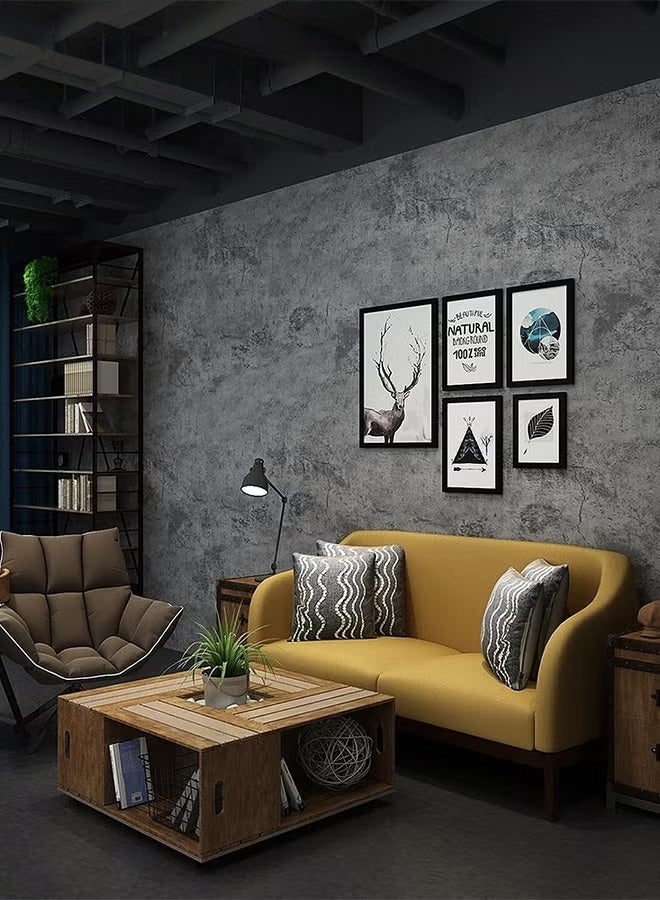 EETU Industrial Wallpaper,5Pcs 100×60CM 3D Gray WallPapers Tiles,DIY Self-Adhesive Industrial Wallpaper Gray,Wall Stickers,Imitation Cement Texture Sticker for Livingroom,Kitchen,Countertops Walls Drawers,Darkgrey - Image 3