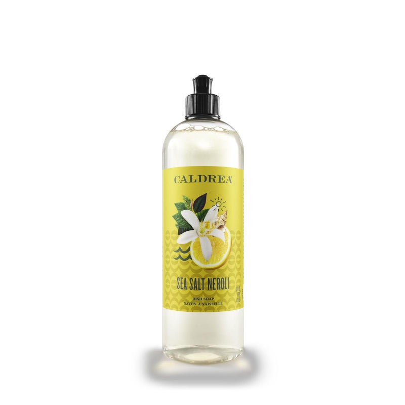 Caldrea Dish Soap  Biodegradable Dishwashing Liquid made with Soap Bark and Aloe Vera  Sea Salt Neroli  16 oz - Image 1