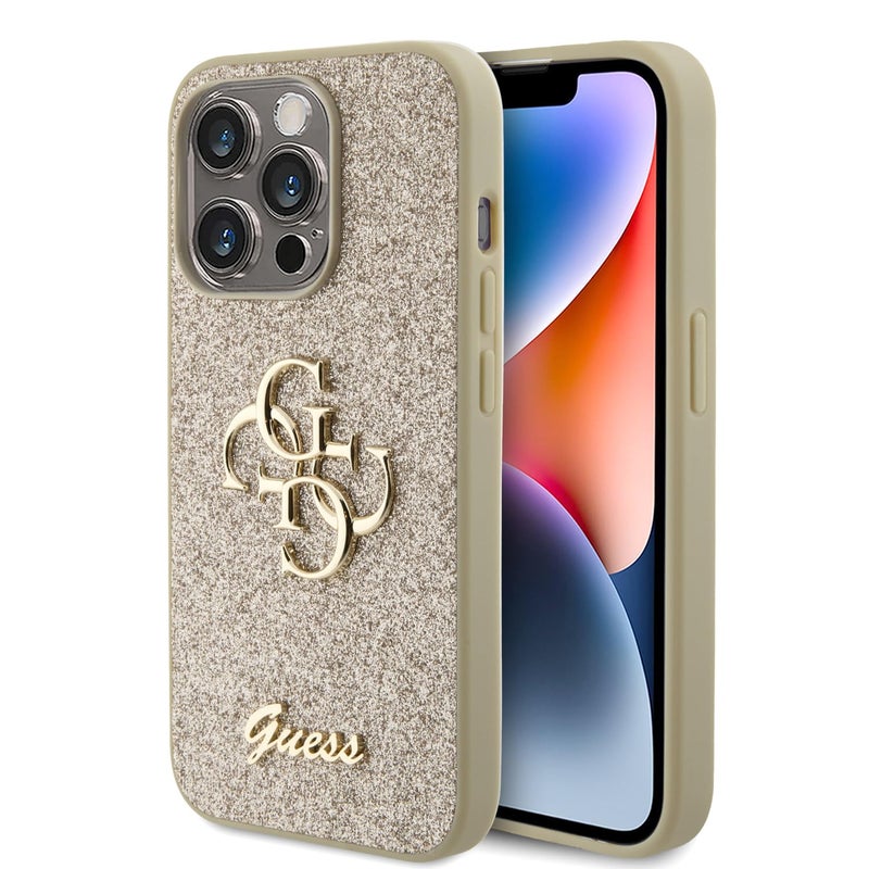CG MOBILE Guess Fixed Glitter Case For iPhone 15 Pro Gold