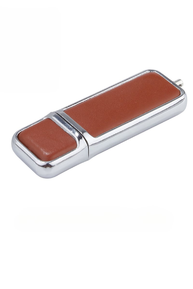 محرك أقراص فلاش USB، محرك أقراص USB من الجلد على شكل سلسلة مفاتيح، محرك أقراص USB صغير الحجم وقابل للحمل وعالي السرعة، ذاكرة USB مقاومة للصدمات لأجهزة الكمبيوتر المحمولة، (قطعة واحدة، بني، 8 جيجابايت) - Image 1