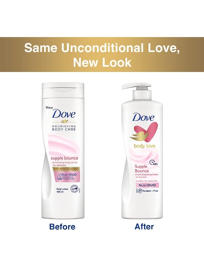 دوف لوشن الجسم دوف بودي لوف سبل باونس للبشرة الجافة، ترطيب يدوم 48 ساعة || خالٍ من البارابين || مع مرطب نباتي || لبشرة صحية ناعمة 400 مل - Image 5