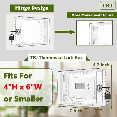 TRJ 3 PCS Thermostat Lock Box with Key, Large Thermostat Cover with Lock for Thermostat on Wall, AC Control Lock Box Cover with Key, Air Conditioner Lockbox Fits Thermostats 5" H x 6.3" W or Smaller - Image 2