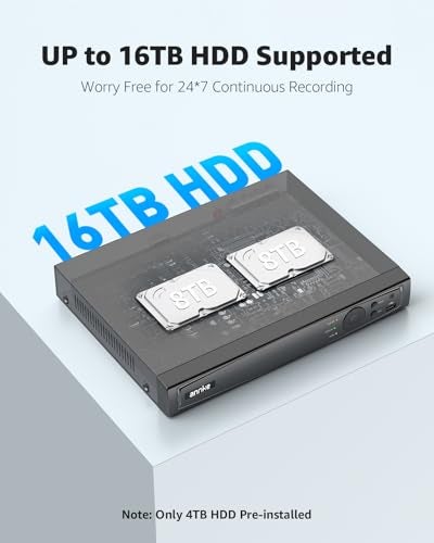 ANNKE 16CH 4K PoE Security Camera System, 12MP H.265+ NVR with 4TB HDD and 8X 4K/8MP IP Wired Cams, AI Human Vehicle Detection, Spotlight Color Night Vision, Built-in Mic, Compatible with Alexa - Image 5