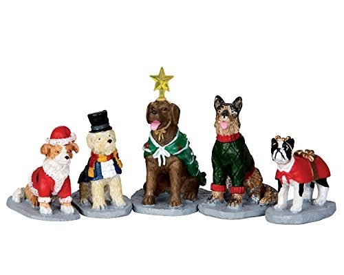Lemax Village Collection Costumed Canines Set of 5  32126 by Lemax Village Collection