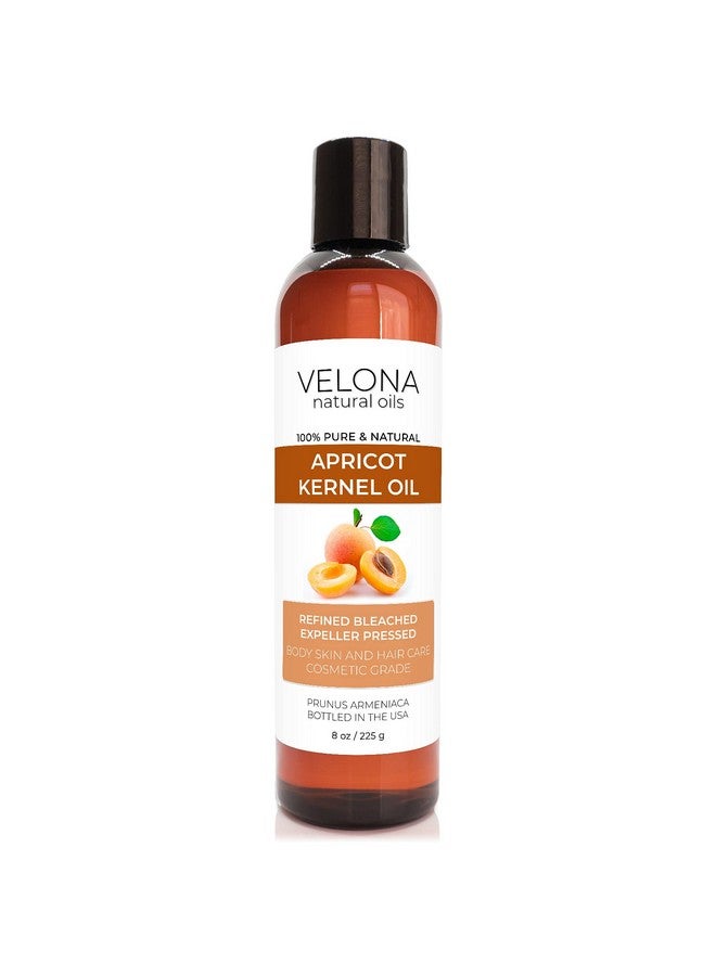 velona Apricot Kernel Oil 8 Oz 100% Pure And Natural Carrier Oil Refined Expeller Pressed Hair Body And Skin Care Use Today Enjoy Results - Image 1