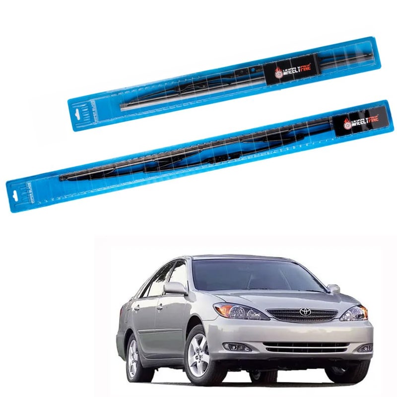 Wheelyfine Car Wiper Blades | Metal Frame | Water Repellent Windshield Wipers | Blade Refills (Toyota Camry (V3) (2002-2009) Dr 24"/Pa 19") - Image 2