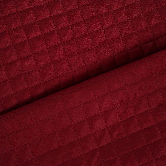 STITCHNEST 2 Seater Quilted Velvet Sofa Cover with Pom Pom | Elegant Maroon Sofa Protector for Living Room | Soft, Washable | Perfect for Enhancing Living Room Interiors - Image 4