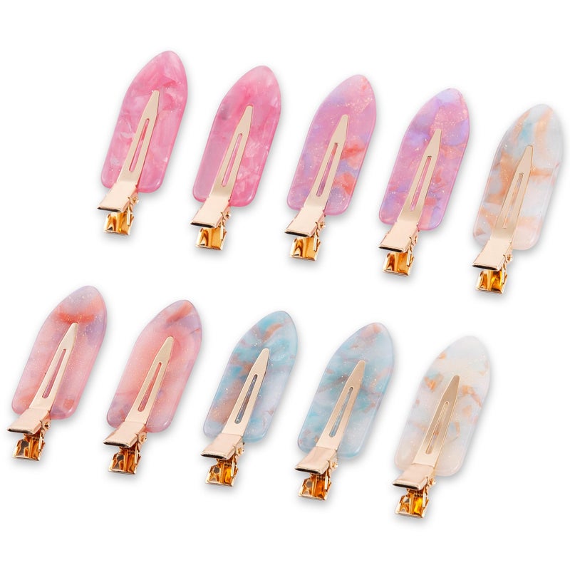 Cptots No Crease Creaseless No Bend Hair Clips For Styling Non Slip Flat Clips For Makeup Hair Accessories For Women,Sparkle Pink Purple,10 PCS - Image 1