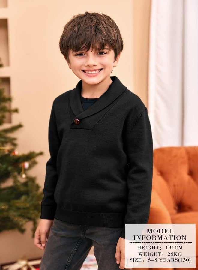 Ryannology Toddler Baby Boys Girls Sweater Shawl-Collar V Neck Pullover Sweaters Cable Kintted Photoshoot Outfits - Image 2