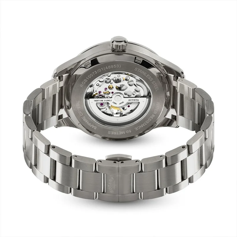 Rotary  Rotary Men's Greenwich Skeleton Automatic 100M Water Resistance Stainless Steel Bracelet Watch - RGB10073/01 for Men | Best Price UAE