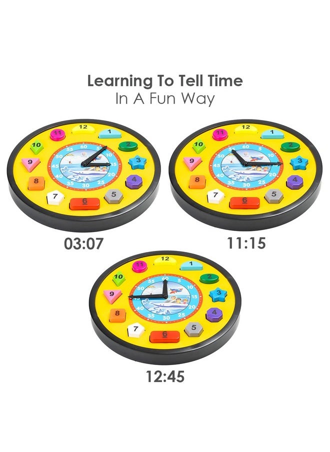 RATNA'S Ratna's Shape Sorter Clock 2in1 Educational Clock Learning Toy Along with Shapes, Numbers & Colors Teaching Time Montessori Toys for Toddlers & Kids 3+ Years (Assorted Colours)  - Image 3