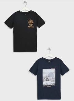 Boys Pack Of 2 Printed T-Shirt Set
