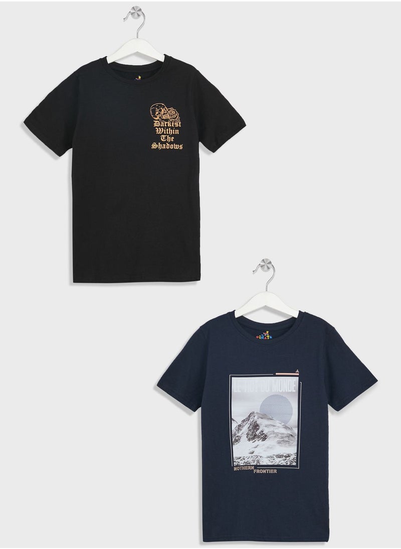 Pinata - Boys Pack Of 2 Printed T-Shirt Set - Image 1
