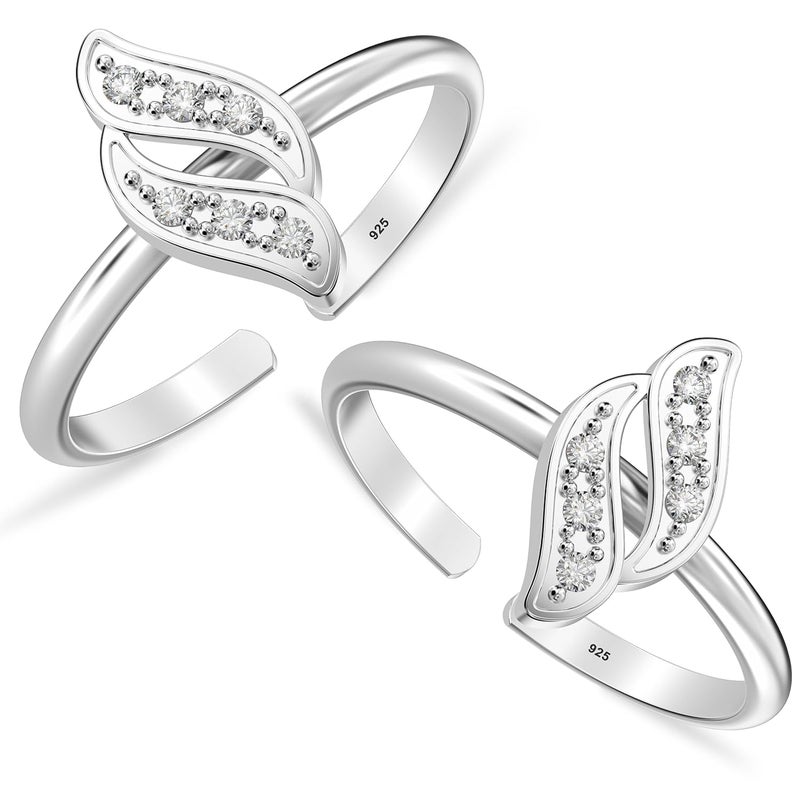 LeCalla 925 Sterling Silver CZ Toe Rings for Women | BIS Hallmarked Cubic Zirconia Classic Fancy Toe Ring | Elegant and Comfortable Toering jewelry Gift - Image 3