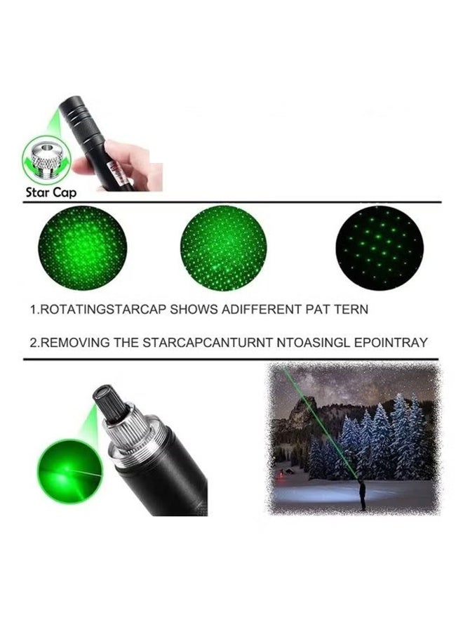 Generic High Power Flashlight Green, Laser Flashlight with a Starry Sky Pattern, Star Cap Adjustable Focus, Suitable for Hiking, Indoor Teaching / Office Meeting  - Image 4