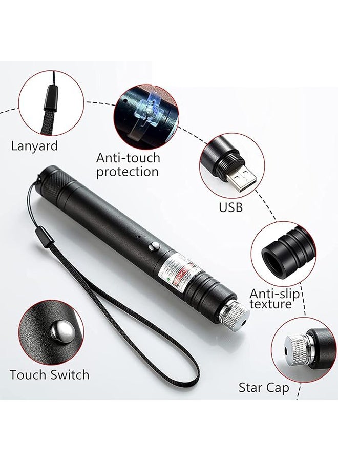 Generic High Power Flashlight Green, Laser Flashlight with a Starry Sky Pattern, Star Cap Adjustable Focus, Suitable for Hiking, Indoor Teaching / Office Meeting  - Image 2