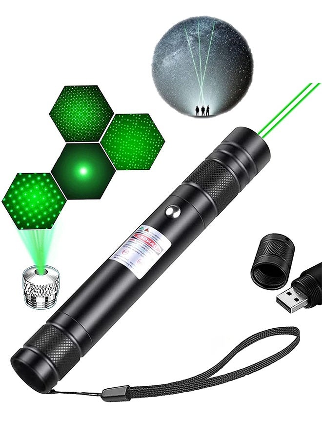 Generic High Power Flashlight Green, Laser Flashlight with a Starry Sky Pattern, Star Cap Adjustable Focus, Suitable for Hiking, Indoor Teaching / Office Meeting  - Image 1