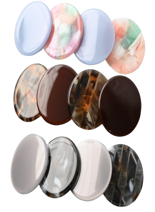 Prettyou French Barrettes，Acetate Hair Clips for Women Side Clips for Thin Hair，bang clip，pack of 3， (coffee，blue，grey, 2.56‘’*0.7‘’) - Image 4