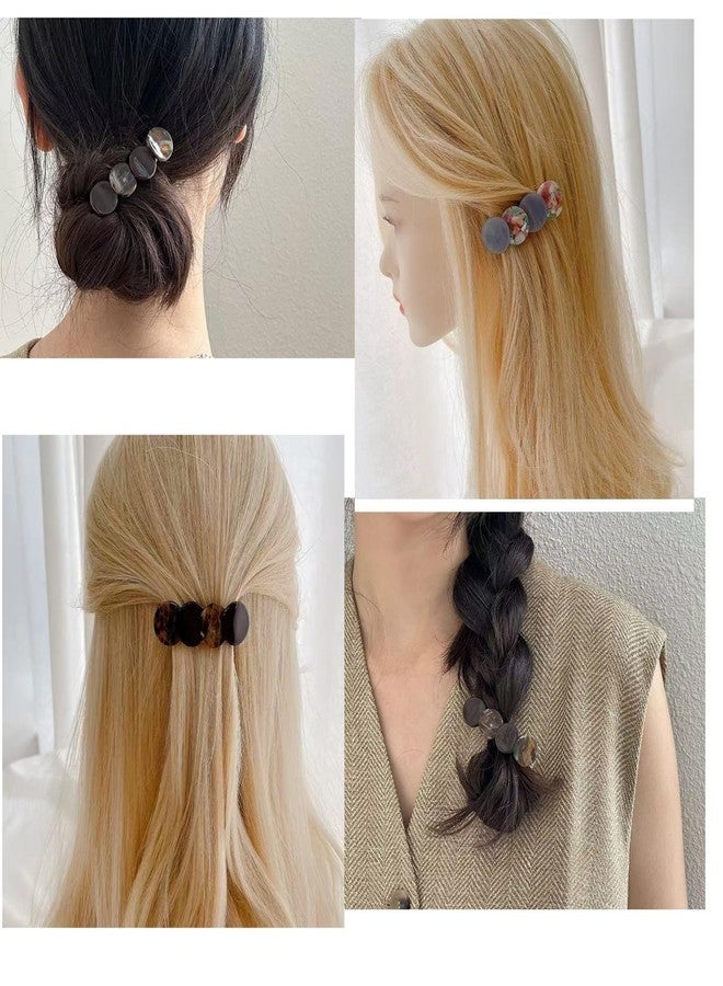Prettyou French Barrettes，Acetate Hair Clips for Women Side Clips for Thin Hair，bang clip，pack of 3， (coffee，blue，grey, 2.56‘’*0.7‘’) - Image 3