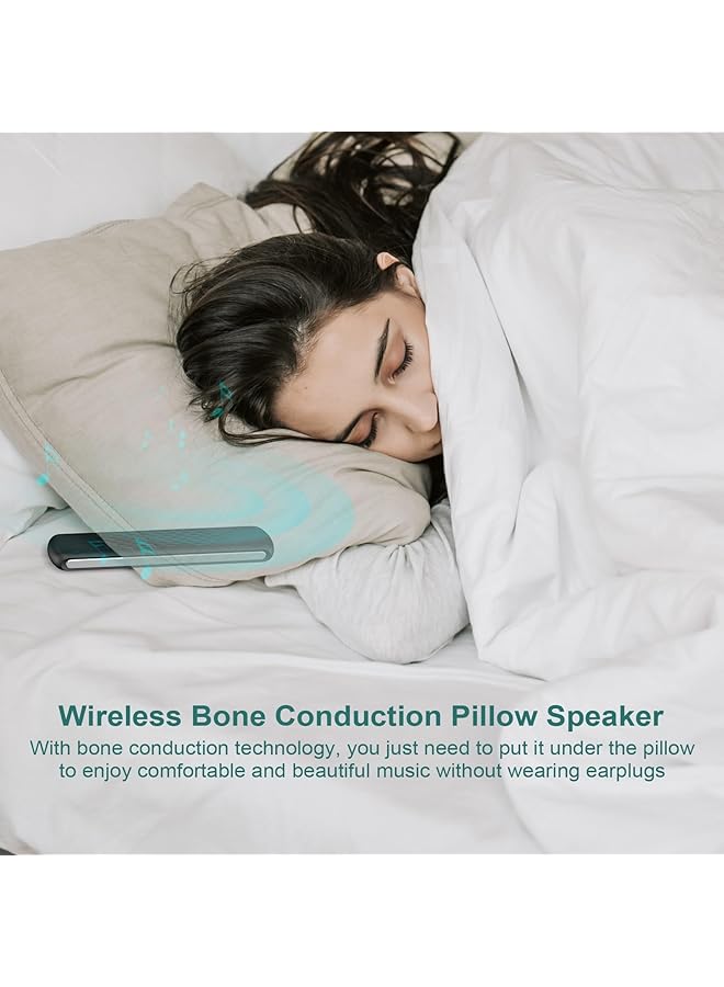 erorex Pillow Speaker Bone Conduction Stereo Mini Portable Bluetooth Sleep Stereo Portable Pillow Speaker Insomnia White Noise Machine For Deep Sleeping Side Sleepers Black  - Image 5