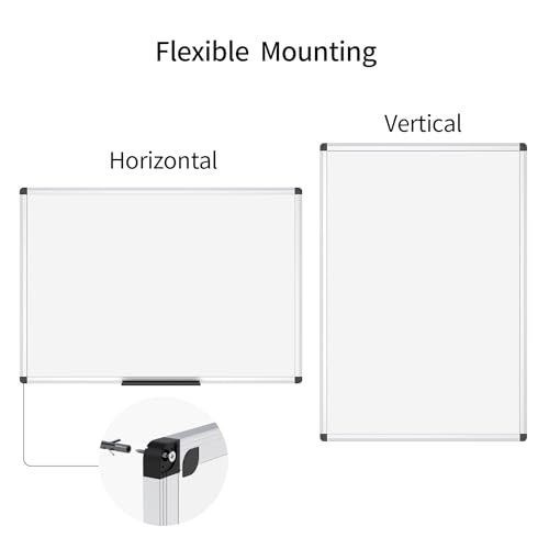 VIZ-PRO Magnetic Whiteboard/Dry Erase Board, 18 X 12 Inches, Includes 1 Eraser & 2 Markers & 4 Magnets - Image 3
