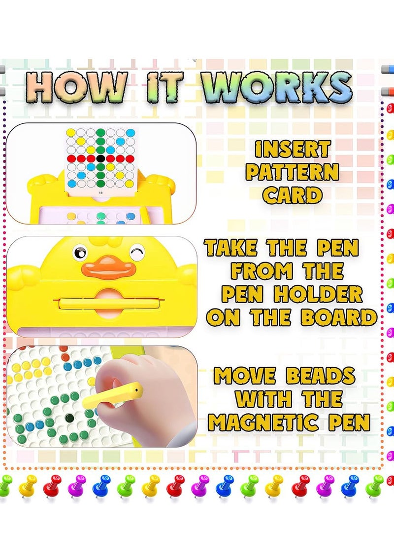 xwin sportseries Magnetic Bead Art Board Multicolor Drawing Set for Kids with Magnetic Pen and 14 Pattern Designs Educational Preschool Toy for Creativity and Cognitive Skills  - Image 2