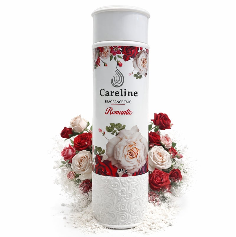 Careline Romantic Fragrance Talc Powder, Long-Lasting Floral Freshness, 125g - Image 1