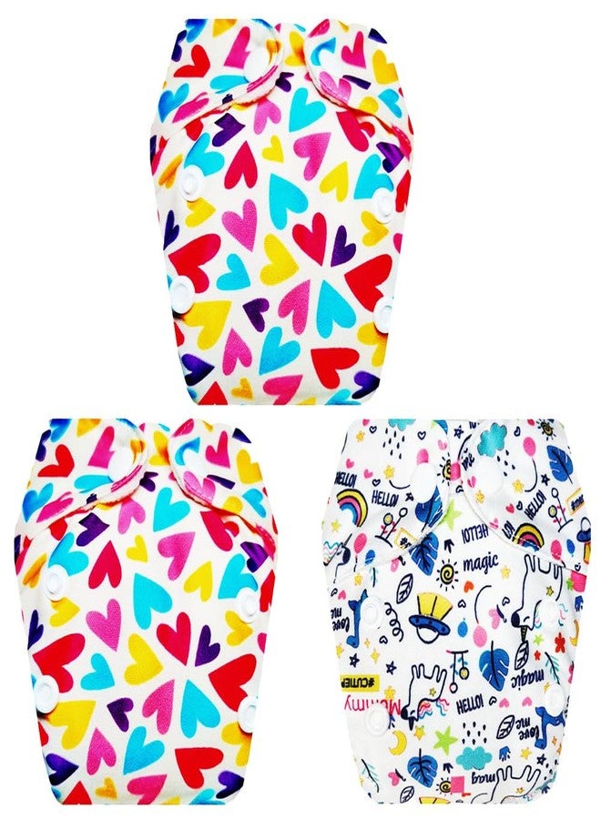 حفاضات قماشية فاخرة من دمبلدو للأطفال حديثي الولادة مع حشوة داخلية مدمجة (عبوة من 3 قطع) | مضادة للحساسية | وسادة ماصة من 6 طبقات | أزرار كبس قابلة للتعديل | مناسبة للارتداء طوال اليوم | من 0 إلى 4 أشهر | للجنسين - Image 1