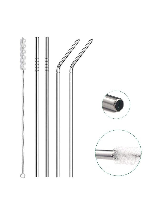 Stainless Steel Shalimo 4 pcs, Stainless Steel Straw, Stainless Steel straws, Reusable Shalimo, Stainless Steel  drinking tube, non-disposable straws, Plus 1 Brush for Cleaning - Image 1