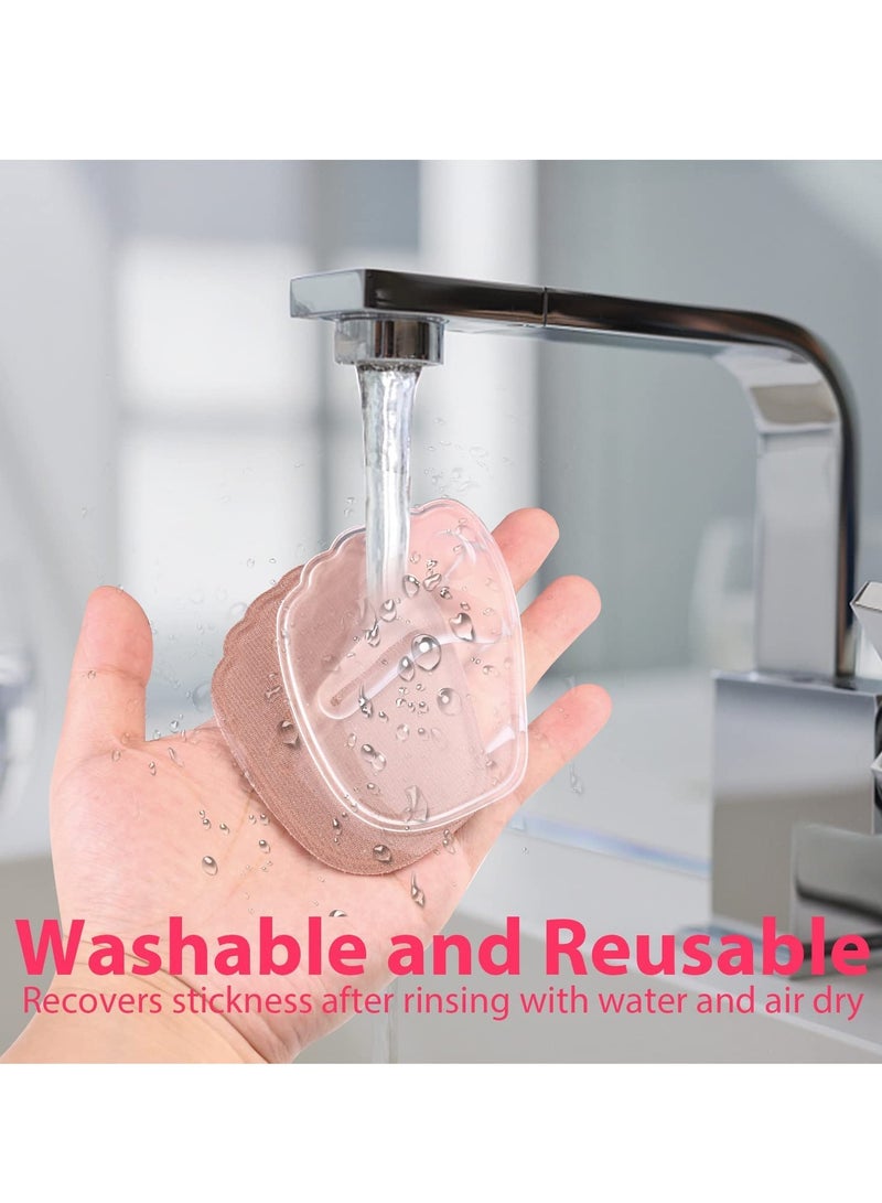 وسادة جل للقدم، أحذية بكعب عالٍ، وسادات أمامية للقدم، وسادات قدم قابلة لإعادة الاستخدام، وسادة كرة قدم للنساء، رمادية وسوداء وشفافة، 3 أزواج - Image 5