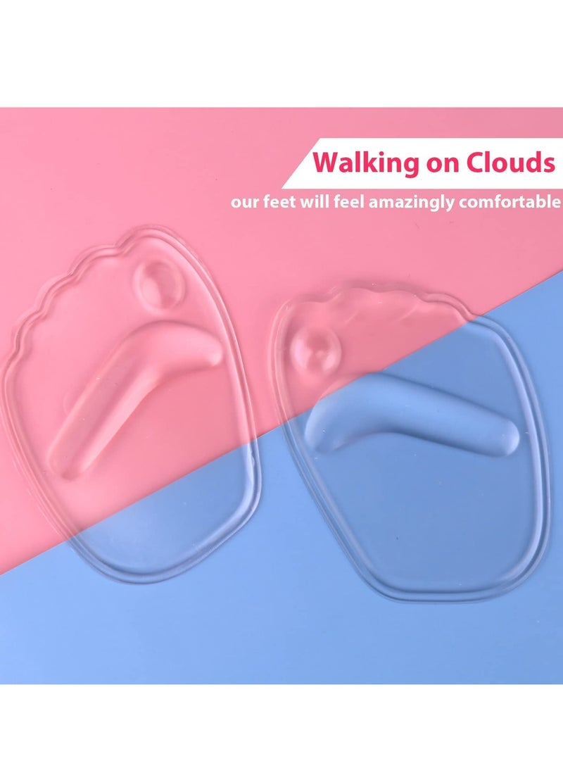 وسادة جل للقدم، أحذية بكعب عالٍ، وسادات أمامية للقدم، وسادات قدم قابلة لإعادة الاستخدام، وسادة كرة قدم للنساء، رمادية وسوداء وشفافة، 3 أزواج - Image 4