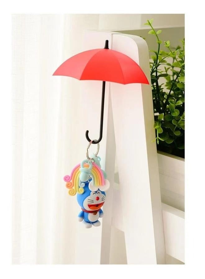 6 Pcs Colorful Umbrella Wall Rack,Creative Key Rack Organizer Hooks with Adhesive,Umbrella Wall Hooks Sticker Key Hanging Holders Decor  - Image 4
