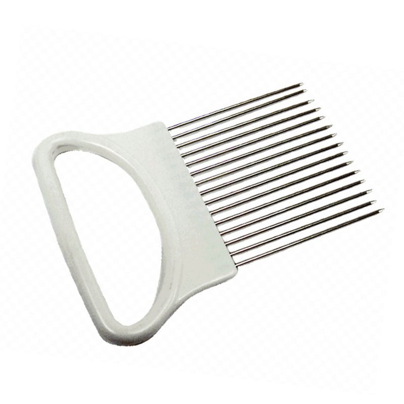 1 New Onion Holder Slicing Guide Stainless Steel Prongs Holds Slice Aid Cutting