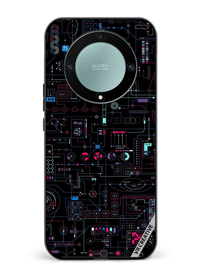 VR CREATIVE غطاء حماية لهاتف Honor X9b تصميم سيركيت متعدد الألوان - Image 1