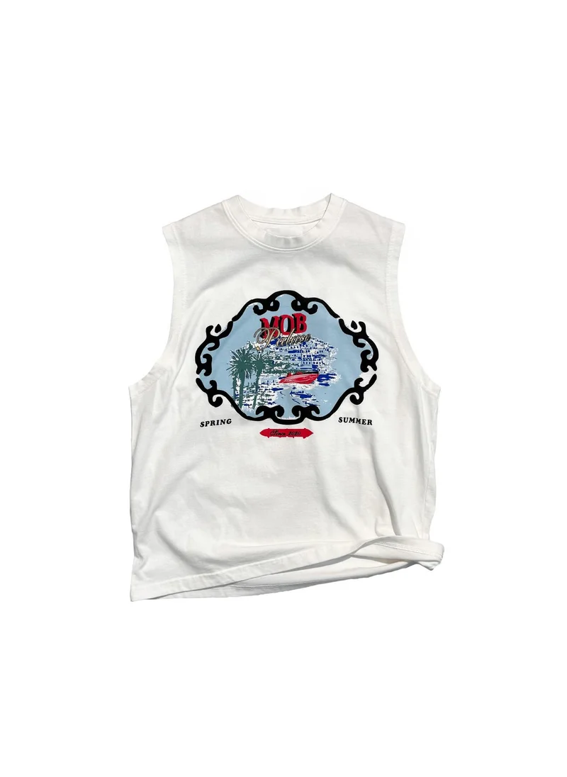فلاش موب نيشن White Faded Mob Palace Muscle Tee