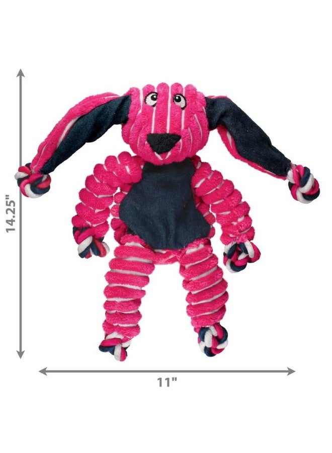 كونج عقد كونغ المرنة - لعبة حبل معقود للكلاب تجذب اللعب - لعبة شد ترضي الغرائز الطبيعية - مستلزمات الكلاب بتصميم مرن وحشو بسيط - أرنب، للكلاب المتوسطة/الكبيرة - Image 5