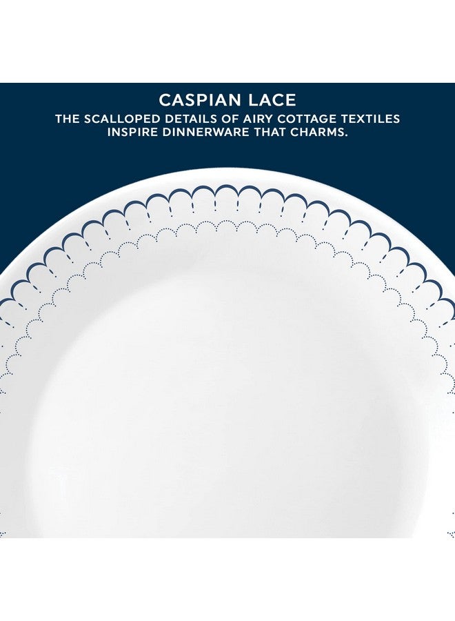 Corelle طقم أدوات مائدة كوريل مكون من 18 قطعة لخدمة 6 أشخاص، أطباق وأوعية دائرية خفيفة الوزن، زجاج فيتريل ثلاثي الطبقات، مقاوم للتشقق، آمن للاستخدام في الميكروويف وغسالة الصحون، كاسبيان - Image 4