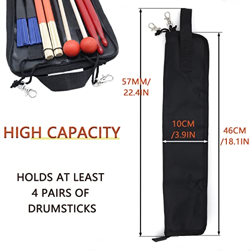 Cheerock Portable Drumstick Bag - Small Storage Case With Hooks Inside for Drum Set Mallet and Percussion Sticks - Image 4