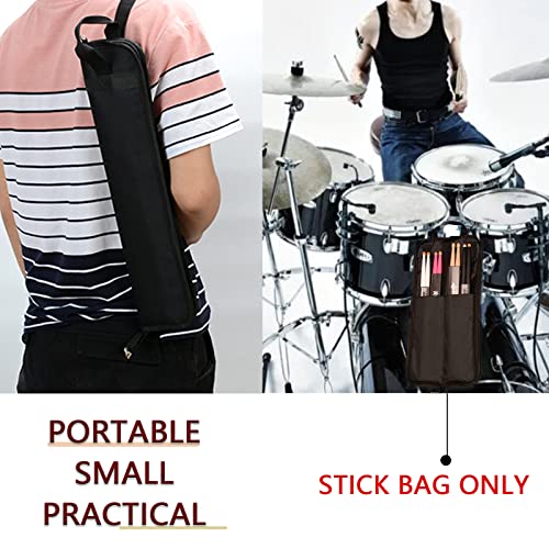 Cheerock Portable Drumstick Bag - Small Storage Case With Hooks Inside for Drum Set Mallet and Percussion Sticks - Image 5