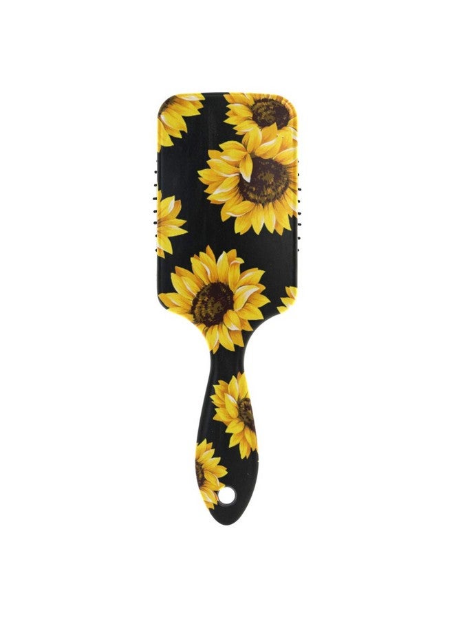 senya Sunflower Black Hair Brush For Wet & Dry Hair Grip Soft Bristles For Anti Static & Frizz Air Cushion Comb For Women Girls - Image 1