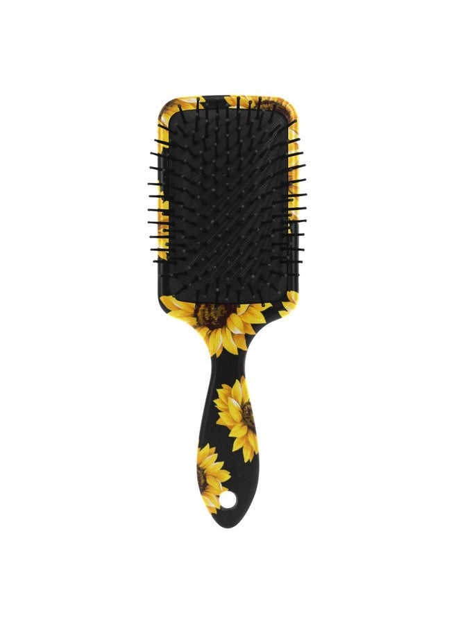 senya Sunflower Black Hair Brush For Wet & Dry Hair Grip Soft Bristles For Anti Static & Frizz Air Cushion Comb For Women Girls - Image 3