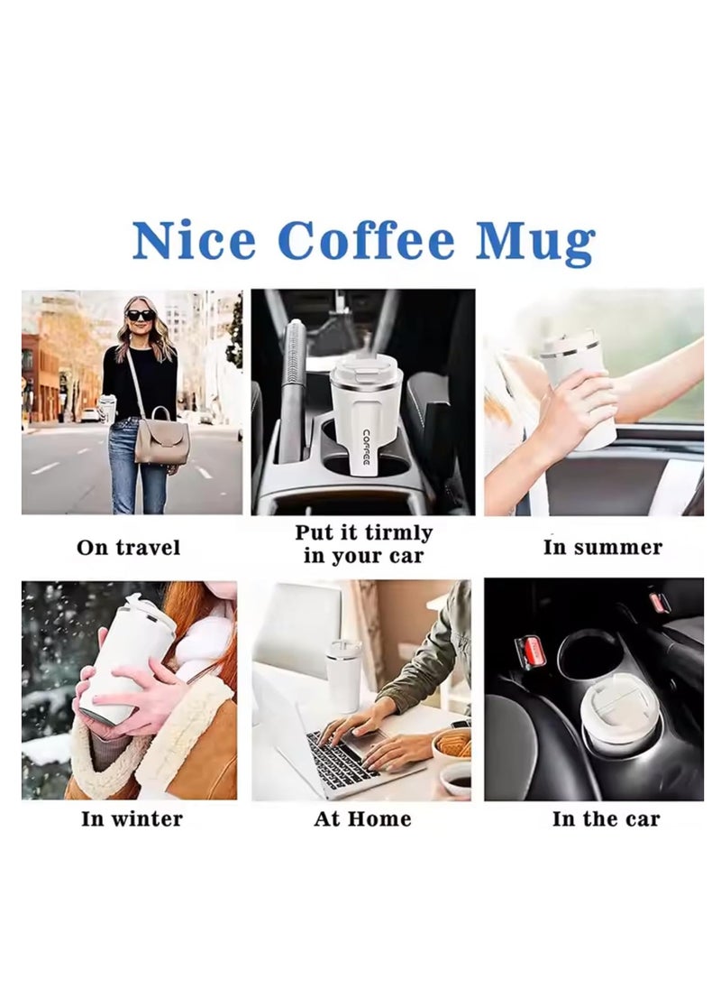 500ml Stainless Steel Vacuum Coffee Mug - Insulated  Travel Cup for Hot & Cold Drinks, Reusable Home Office Accessories bottle (Eco-Friendly Green)