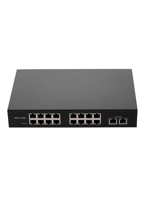 ZWD-16+2BZQN 16FE + 2GE POE Switch with 16 POE Ports 2 Gigabit Uplink IEEE 802.3af Standard POE Switch Power for IP Camera Wireless AP UK Plug