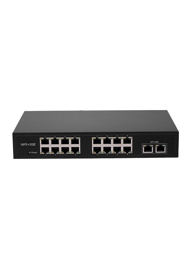 ZWD-16+2BZQN 16FE + 2GE POE Switch with 16 POE Ports 2 Gigabit Uplink IEEE 802.3af Standard POE Switch Power for IP Camera Wireless AP UK Plug