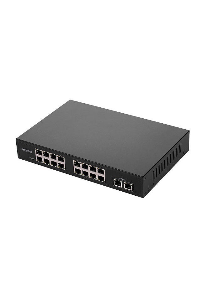 ZWD-16+2BZQN 16FE + 2GE POE Switch with 16 POE Ports 2 Gigabit Uplink IEEE 802.3af Standard POE Switch Power for IP Camera Wireless AP UK Plug