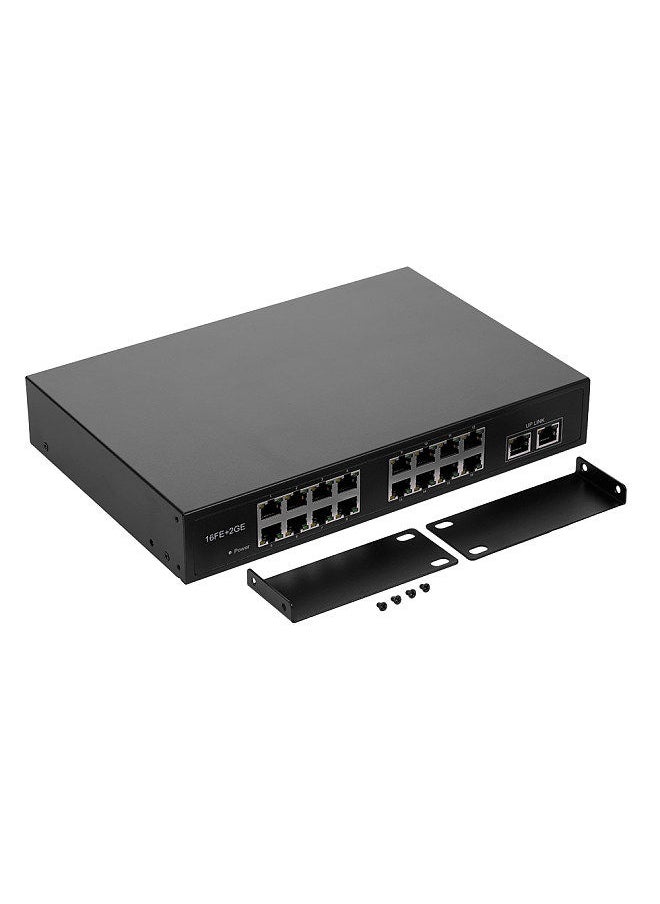 ZWD-16+2BZQN 16FE + 2GE POE Switch with 16 POE Ports 2 Gigabit Uplink IEEE 802.3af Standard POE Switch Power for IP Camera Wireless AP UK Plug